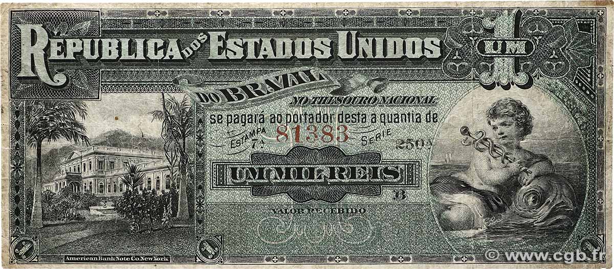 1 Mil Reis BRASIL  1891 P.003c BC