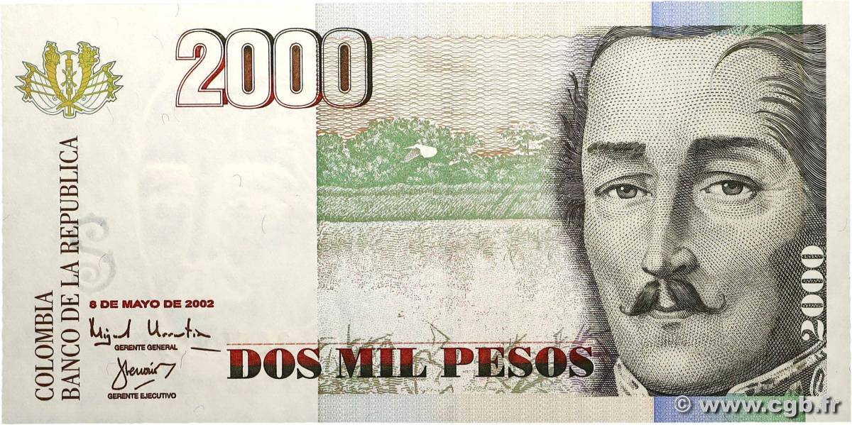 2000 Pesos COLOMBIE  2002 P.451e NEUF