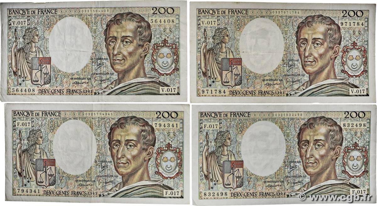 200 Francs MONTESQUIEU Lot FRANCE  1983 F.70.03 TB