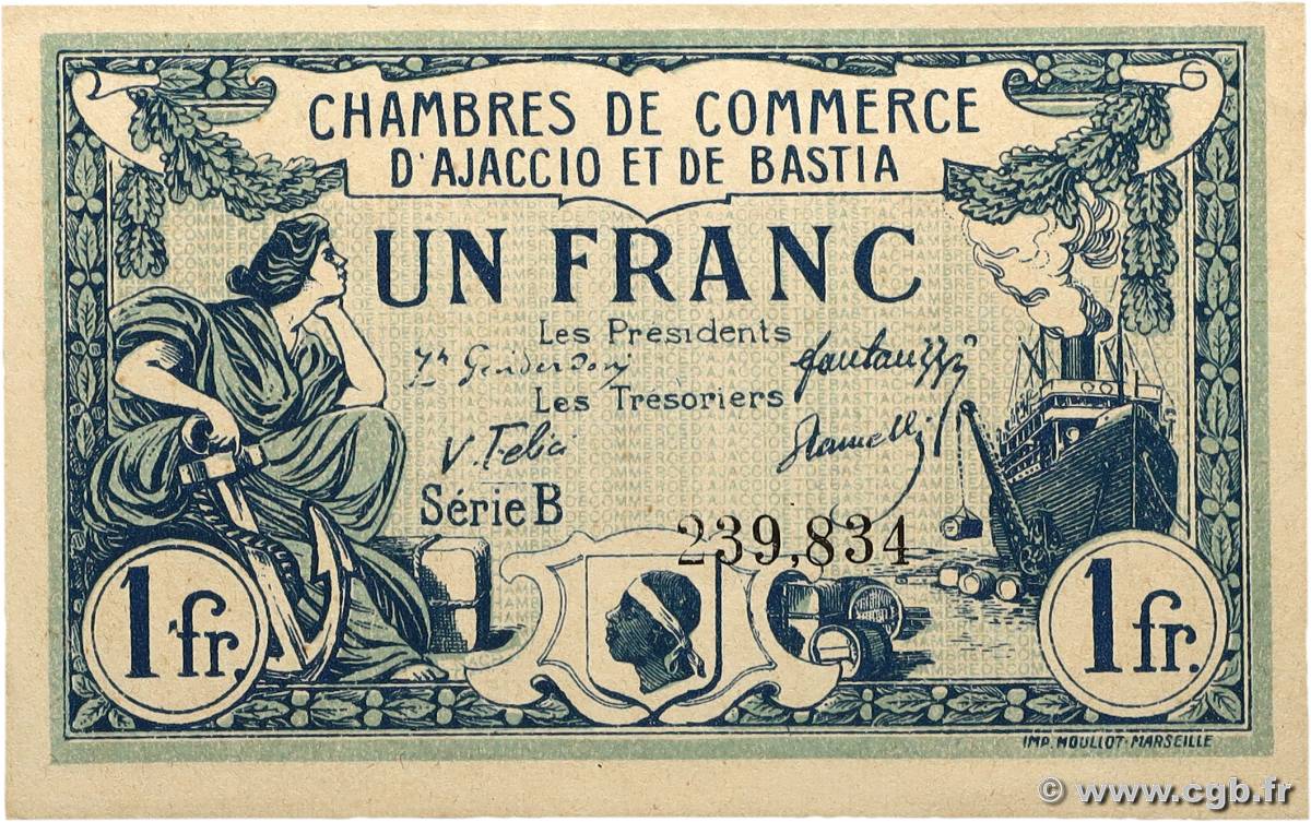 1 Franc FRANCE régionalisme et divers Ajaccio et Bastia 1917 JP.003.07 pr.NEUF