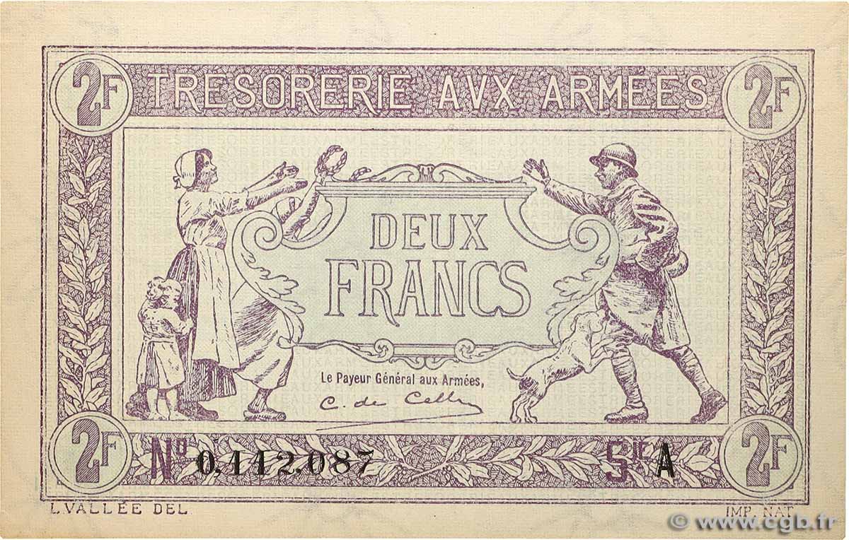 2 Francs TRÉSORERIE AUX ARMÉES FRANCE  1917 VF.05.01 UNC-