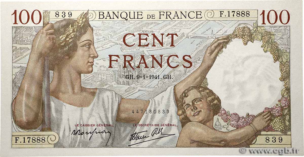100 Francs SULLY FRANCIA  1941 F.26.44 FDC
