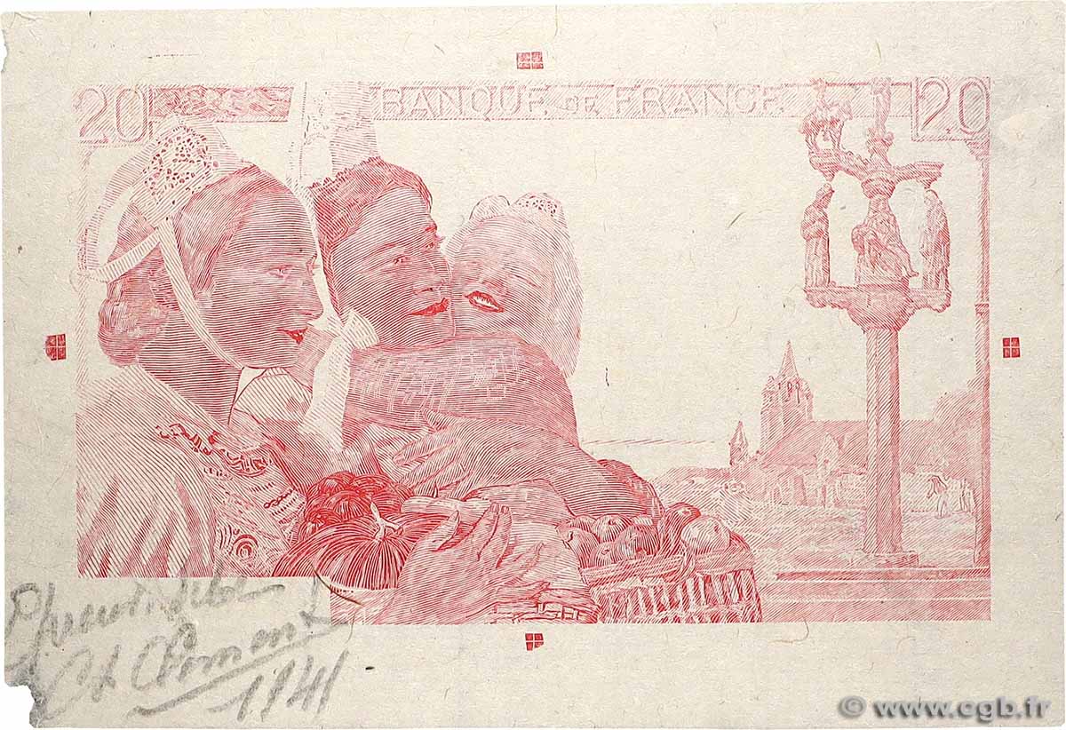20 Francs PÊCHEUR Épreuve FRANCE  1941 F.13.00E AU