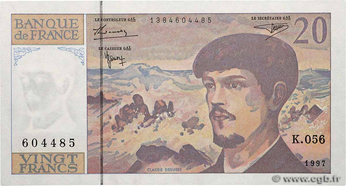 20 Francs DEBUSSY Modifié FRANCE  1997 F.66ter.02 NEUF