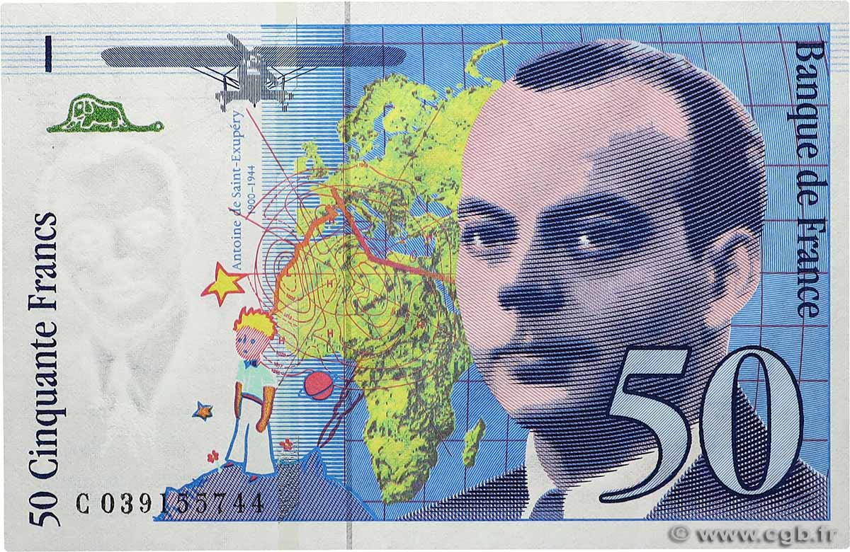 50 Francs SAINT-EXUPÉRY modifié  FRANCE  1997 F.73.04 NEUF