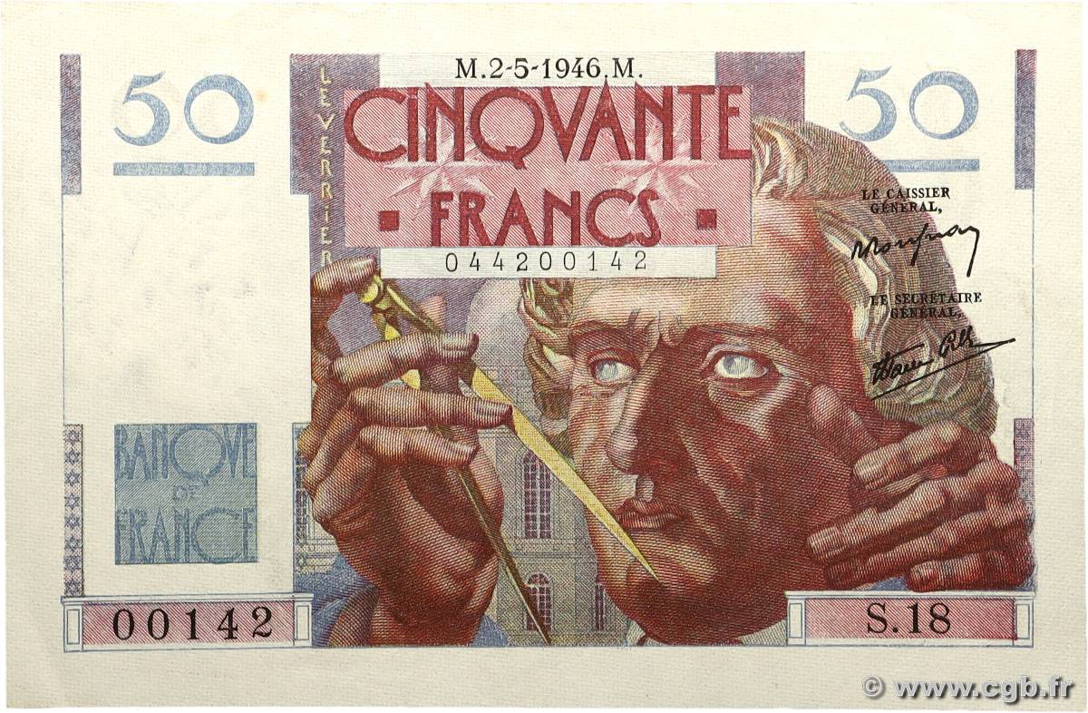 50 Francs LE VERRIER FRANCE  1946 F.20.03 SUP+