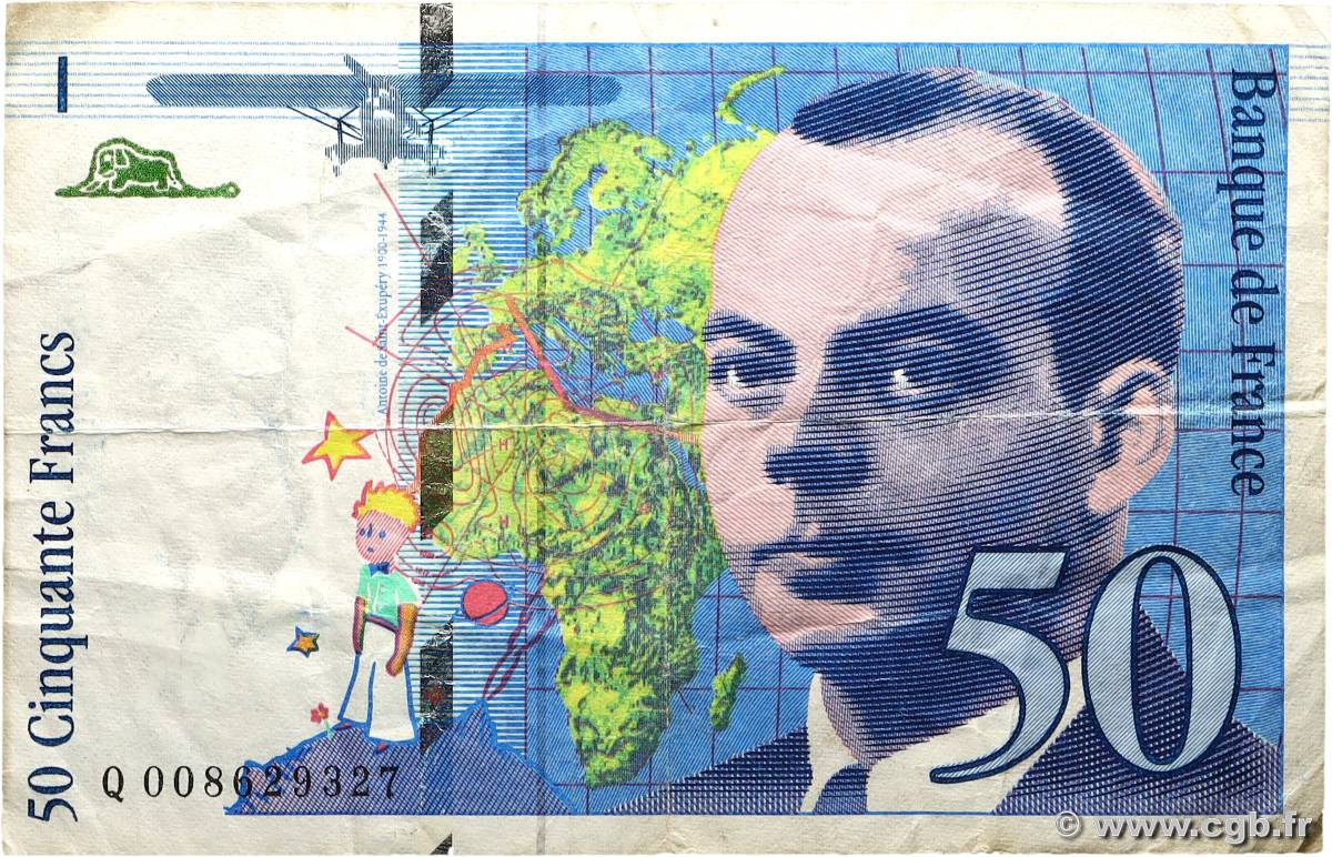 50 Francs SAINT-EXUPÉRY FRANCE  1993 F.72.02 TB