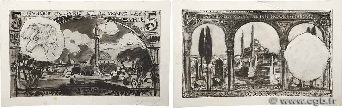 5 Livres Photo SYRIEN  1938 P.- fST