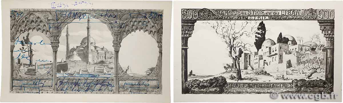 500 Piastres Photo SYRIA  1930 P.- AU