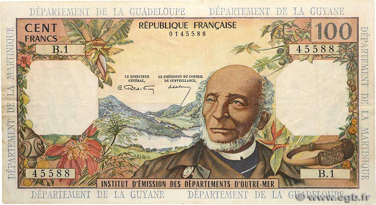 100 Francs FRENCH ANTILLES  1966 P.10a SS