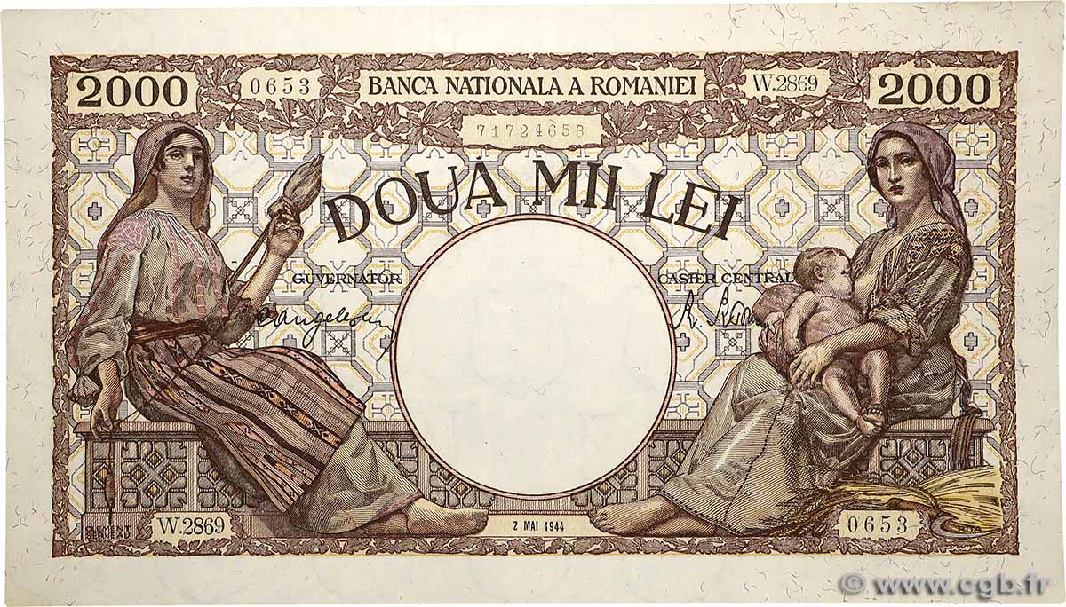 2000 Lei ROMANIA  1944 P.054a AU+