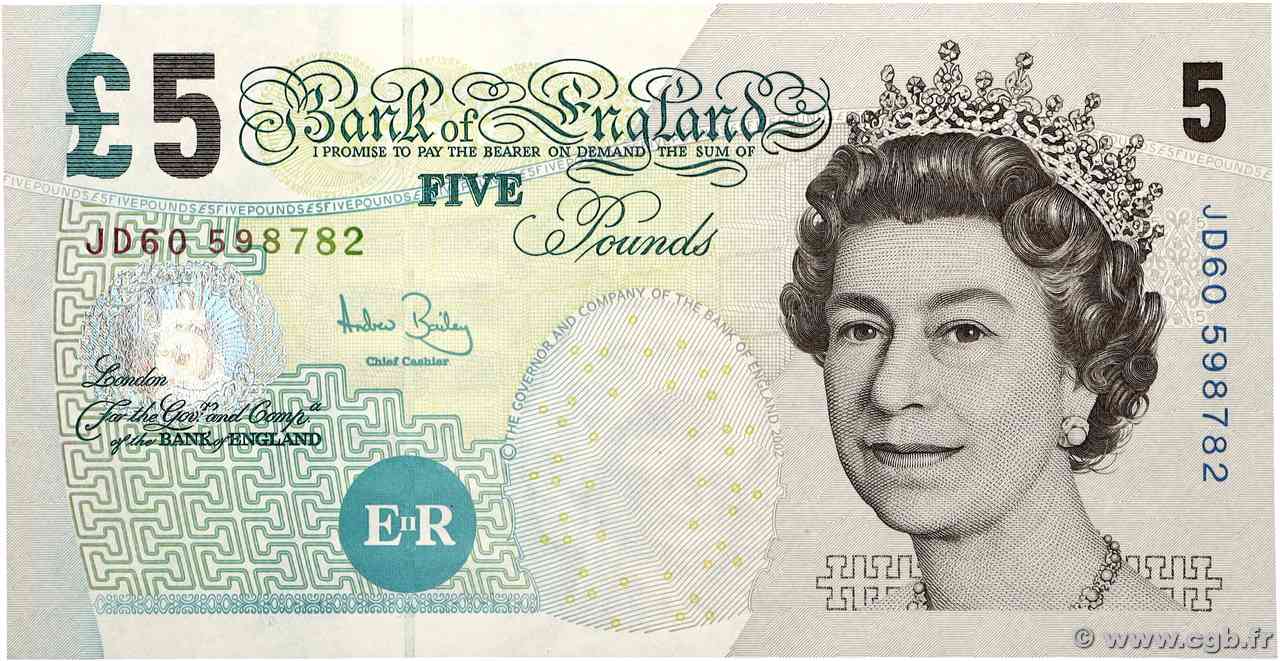 5 Pounds ENGLAND  2004 P.391c ST