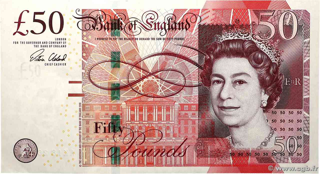 50 Pounds ANGLETERRE  2010 P.393b SUP