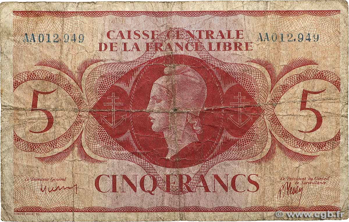 5 Francs SAINT PIERRE AND MIQUELON  1943 P.10 G