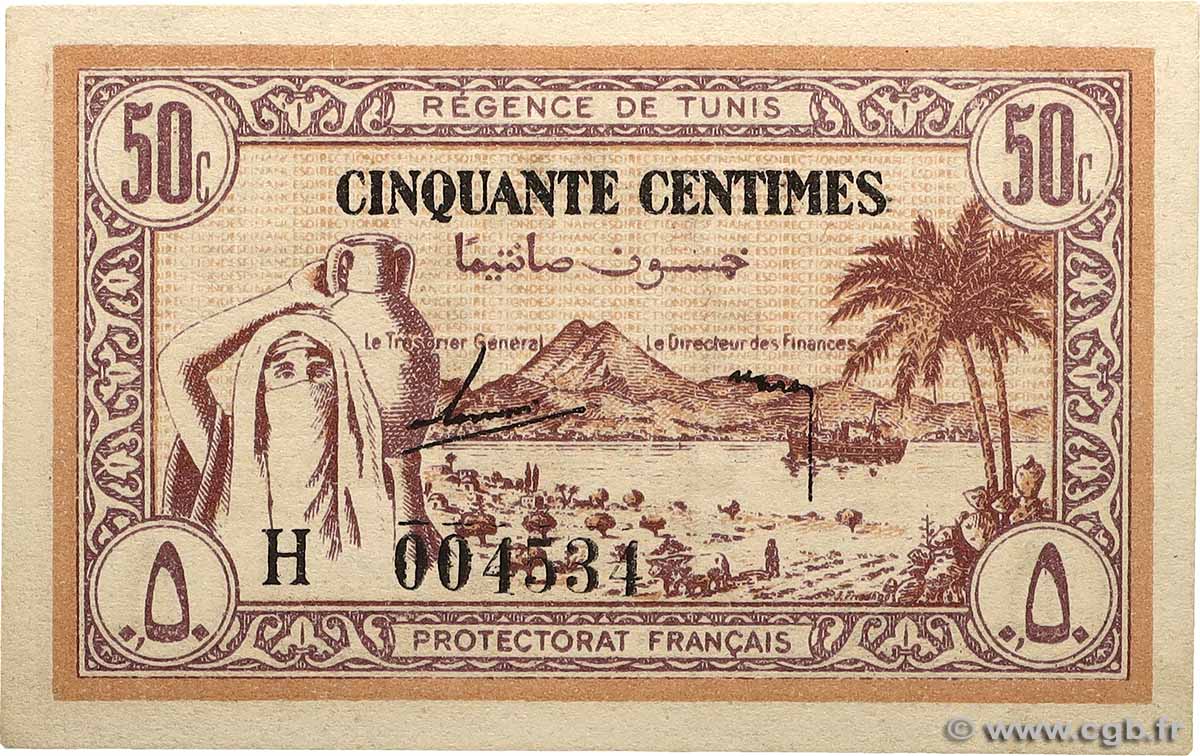 50 Centimes TUNISIA  1943 P.54 UNC-