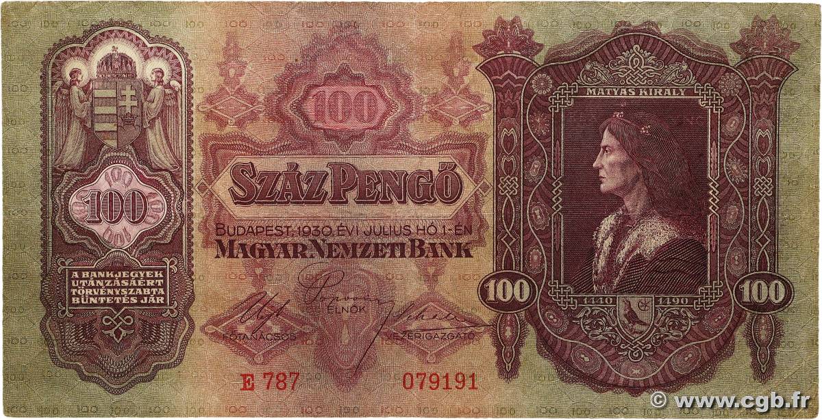 100 Pengö HONGRIE  1930 P.098 TB+