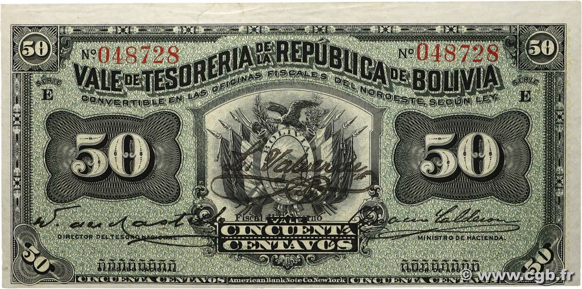50 Centavos BOLIVIE  1902 P.091a pr.NEUF