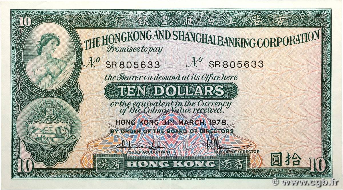 10 Dollars HONG KONG  1978 P.182h SUP+
