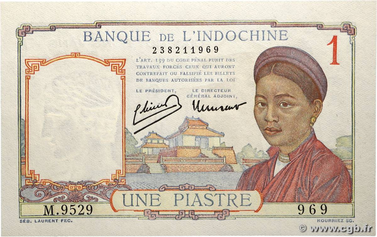 1 Piastre INDOCINA FRANCESE  1949 P.054e FDC