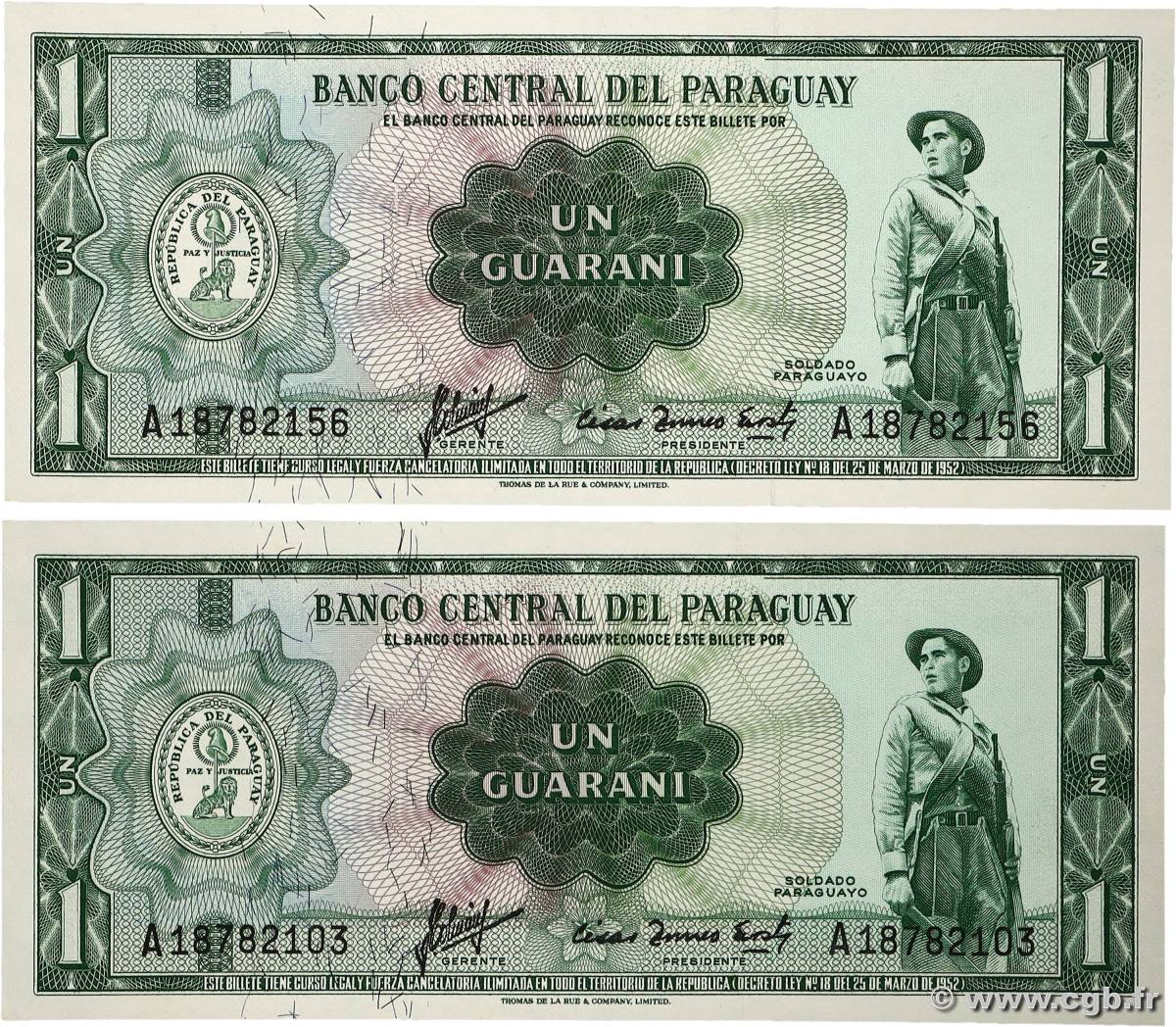 1 Guarani PARAGUAY  1963 P.193a pr.NEUF