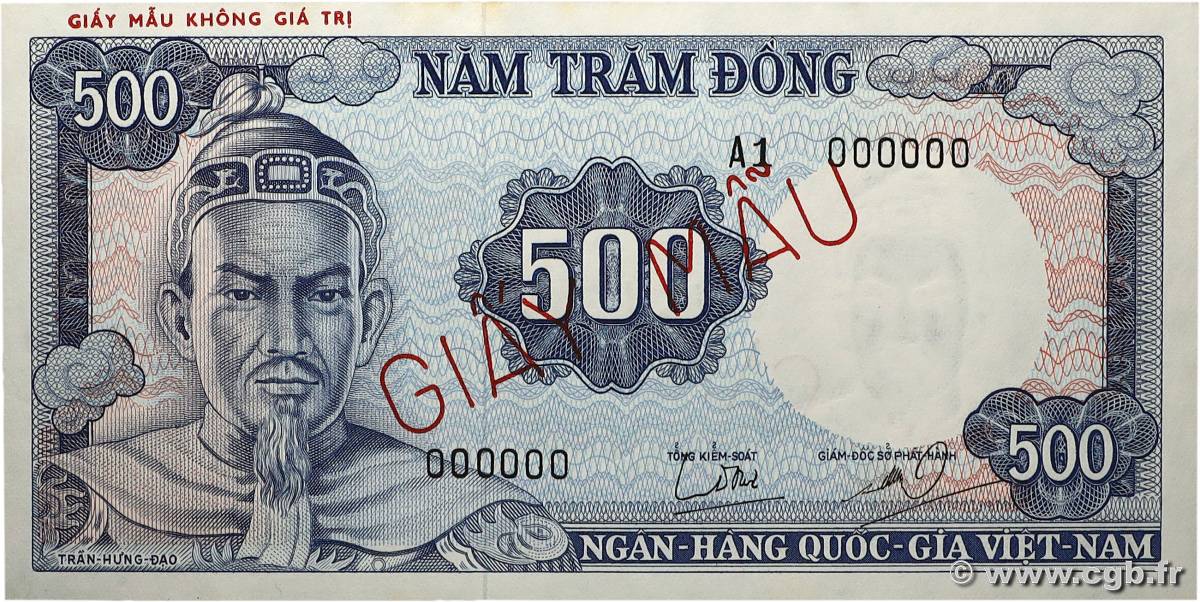 500 Dong Spécimen SÜDVIETNAM  1966 P.23s fST+