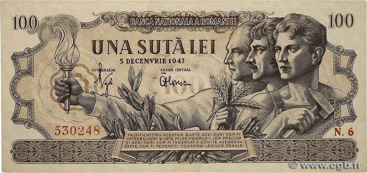 100 Lei ROUMANIE  1947 P.067a pr.NEUF