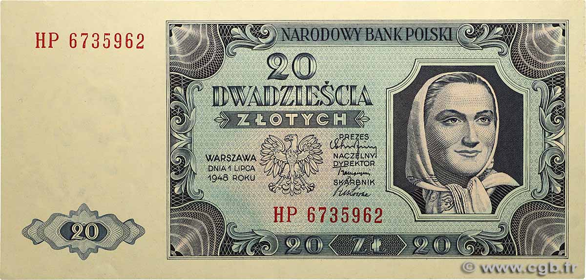 20 Zlotych POLONIA  1948 P.137 SC+