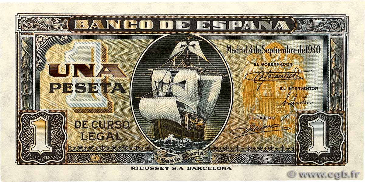 1 Peseta SPAIN  1940 P.122 UNC