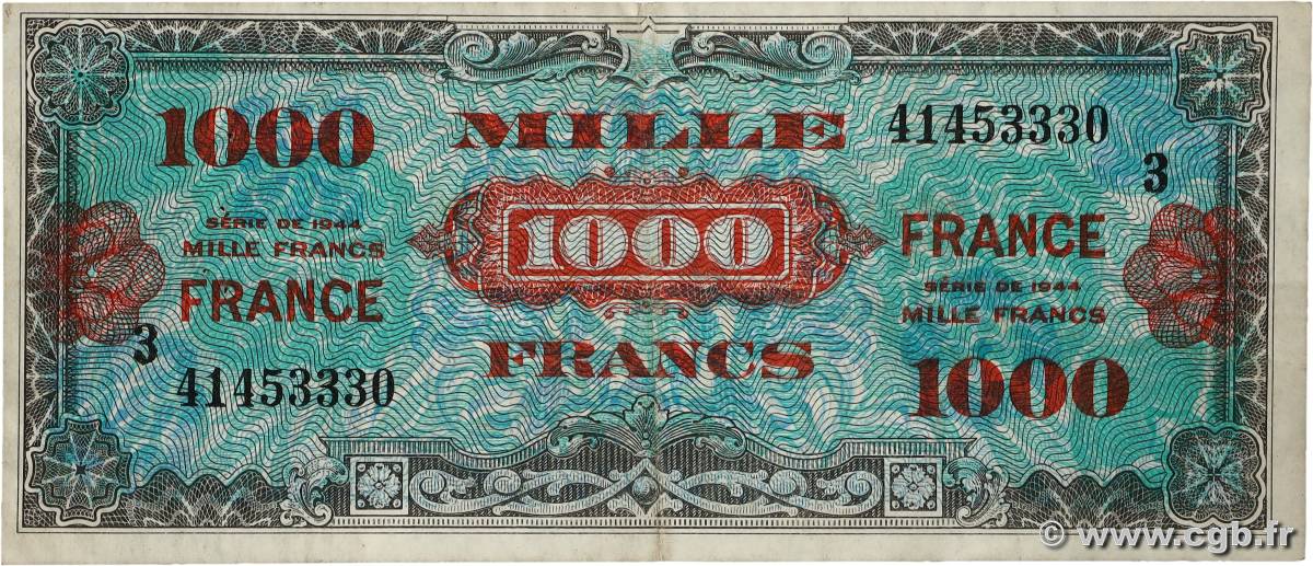 1000 Francs FRANCE FRANCE  1945 VF.27.03 TTB+
