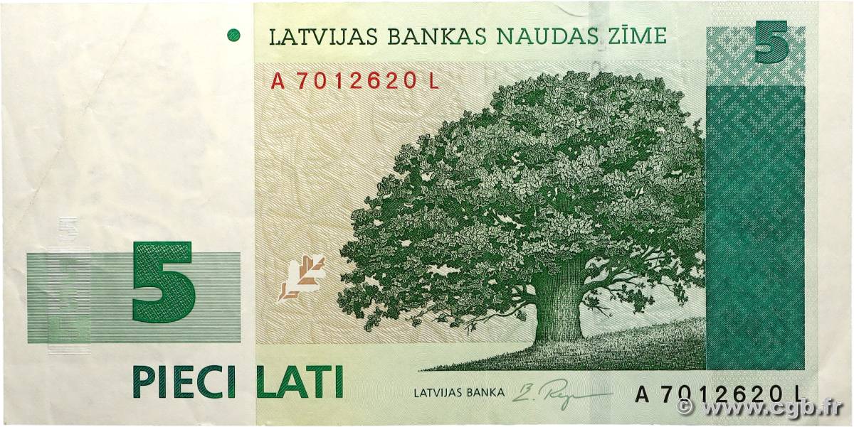 5 Lati LETTONIE  2001 P.49b TTB+