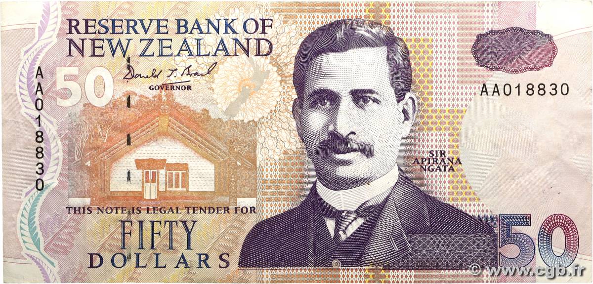 50 Dollars NOUVELLE-ZÉLANDE  1992 P.180a TTB