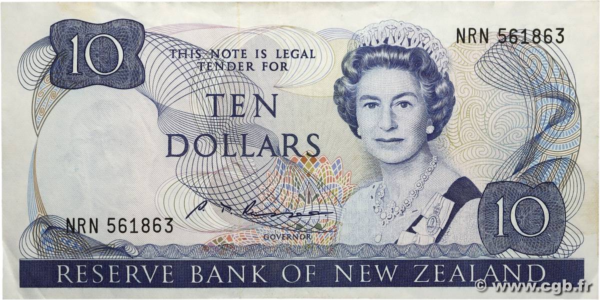10 Dollars NOUVELLE-ZÉLANDE  1985 P.172c TTB+