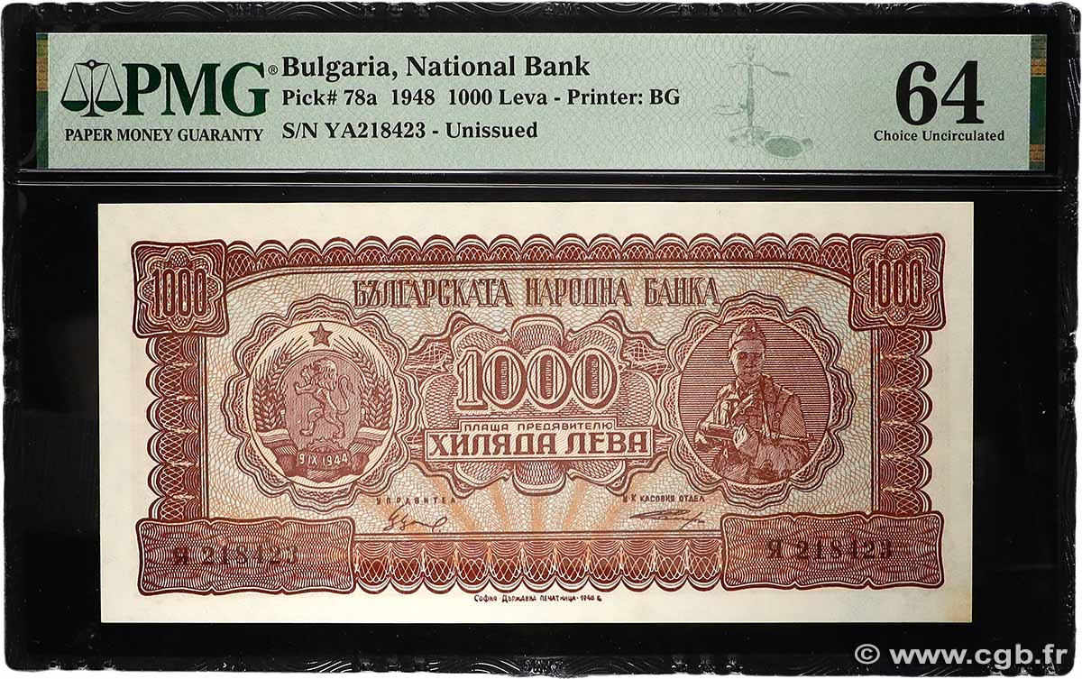 1000 Leva BULGARIA  1948 P.078a UNC-