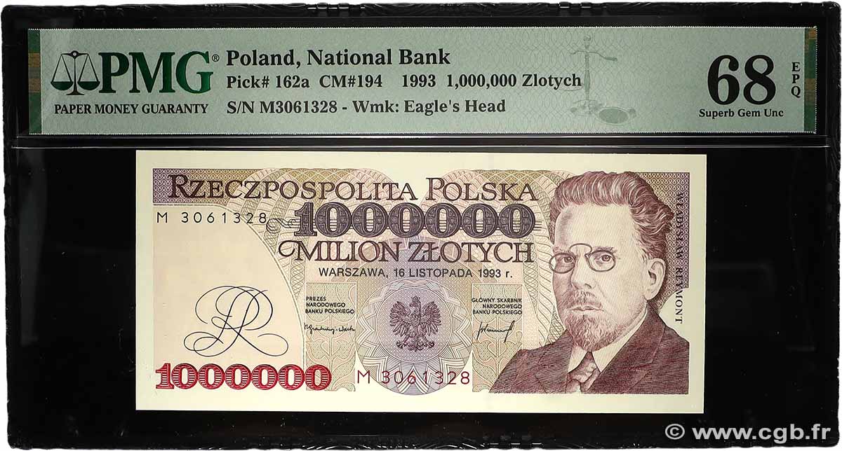 1000000 Zlotych POLAND  1993 P.162a UNC