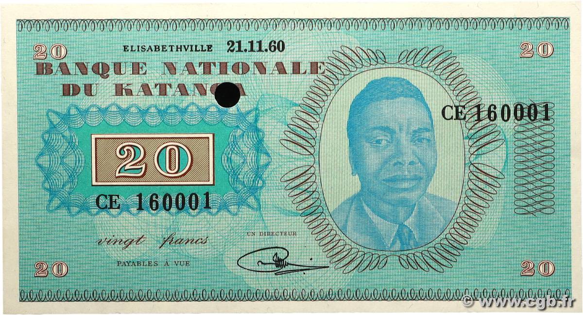 20 Francs Annulé KATANGA  1960 P.06a pr.NEUF