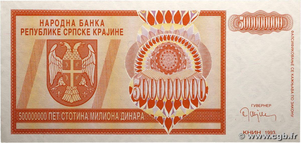 500 000 000 Dinara CROATIE  1993 P.R16a pr.NEUF