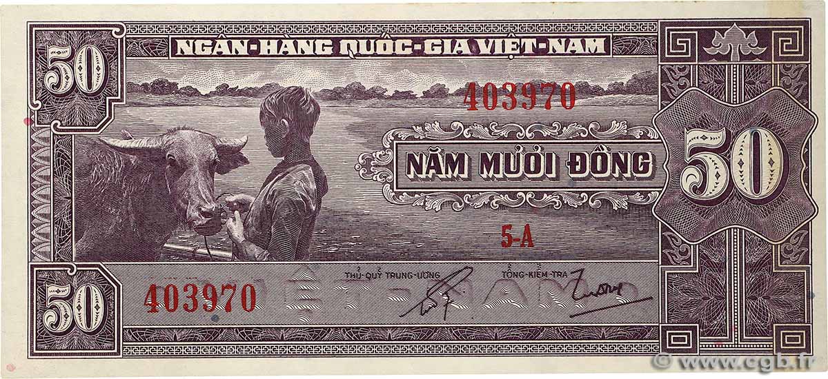 50 Dong VIET NAM SUD  1962 P.07a SPL