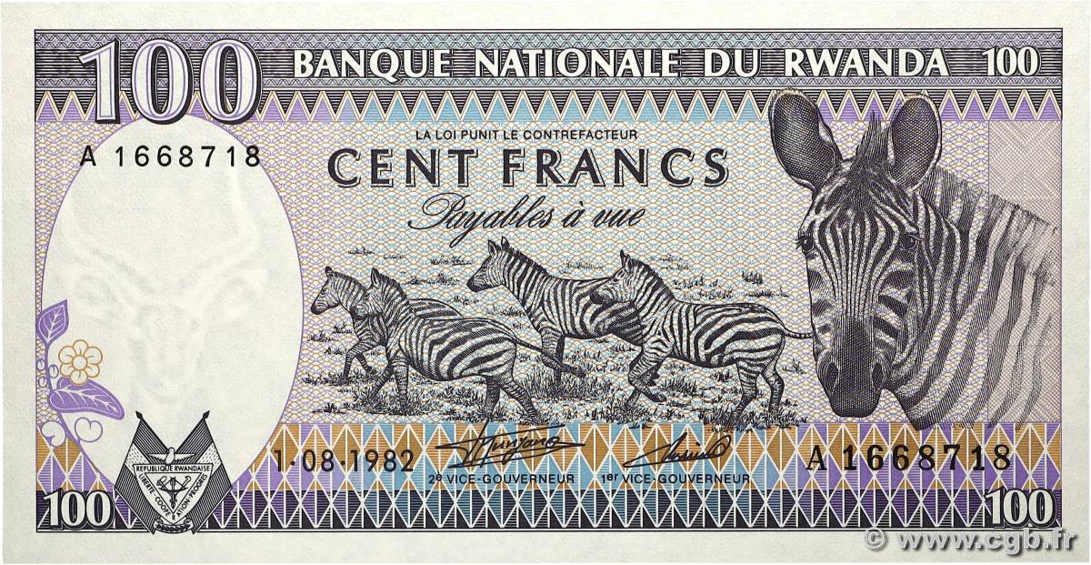 100 Francs RWANDA  1982 P.18 NEUF
