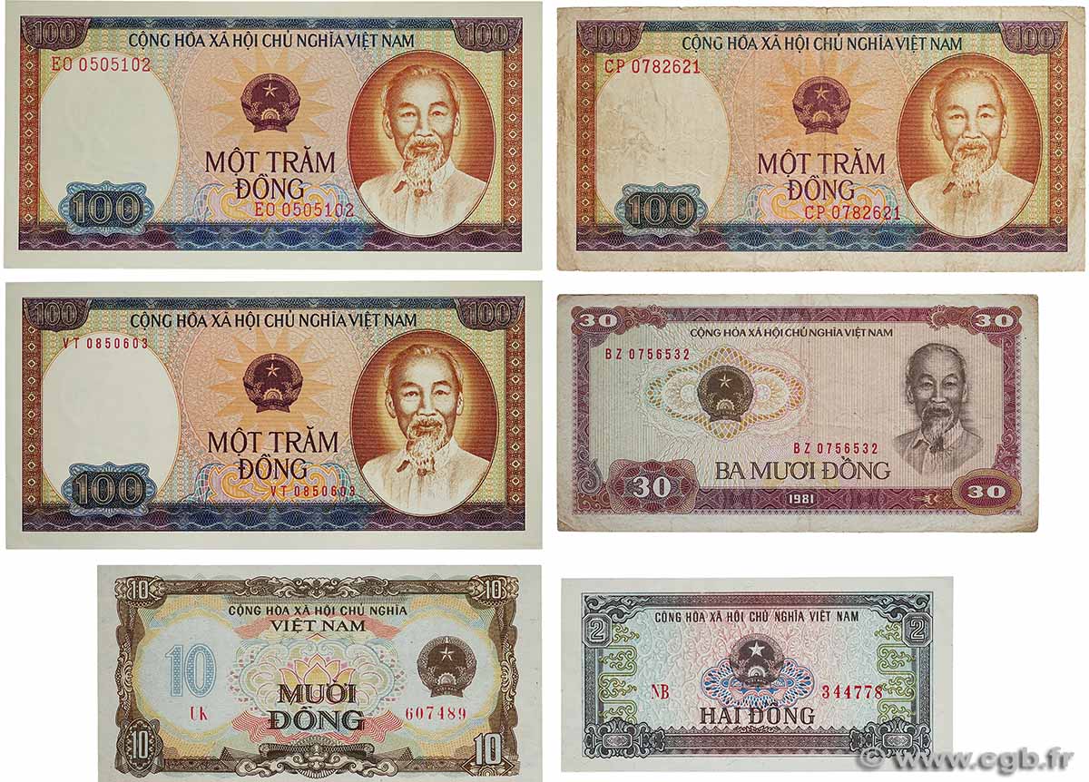 2 à 100 Dong Lot VIET NAM   1980 P.085 à P.088 TTB