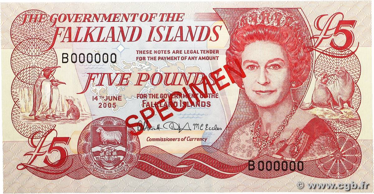 5 Pounds Spécimen FALKLANDINSELN  2005 P.17s ST