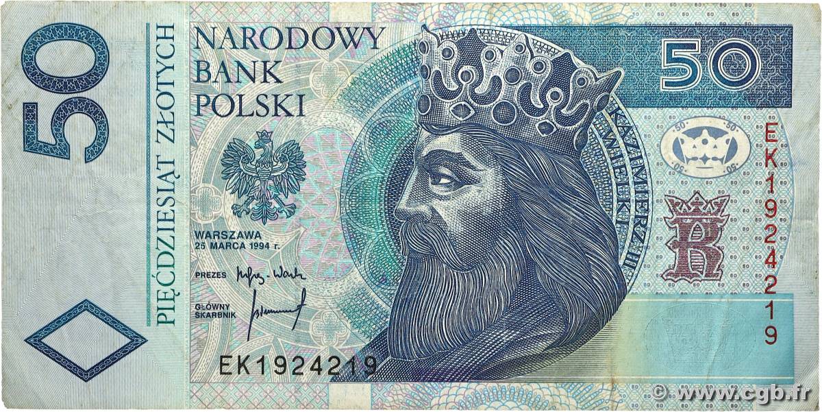 50 Zlotych  POLOGNE  1994 P.175a TB