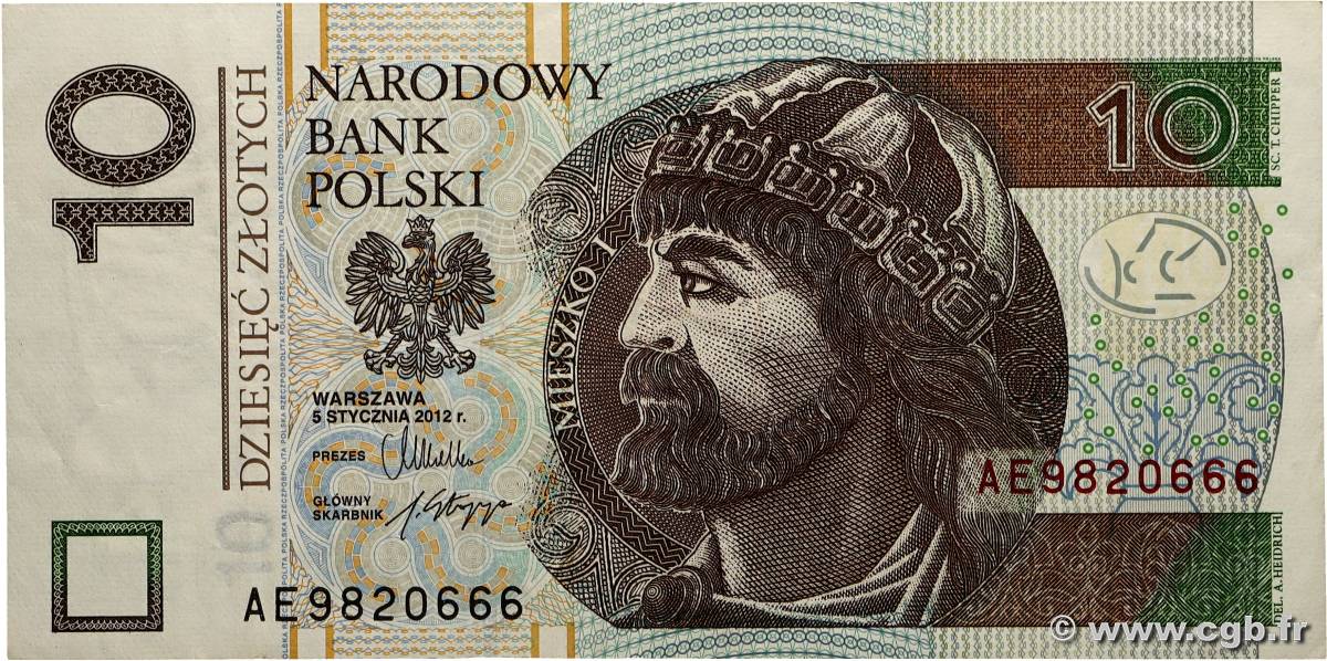 10 Zlotych POLOGNE  2012 P.183 TTB+