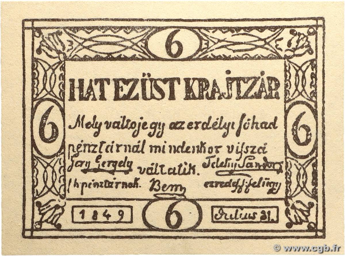 6 Kreuzers Faux ROUMANIE  1849 P.- NEUF