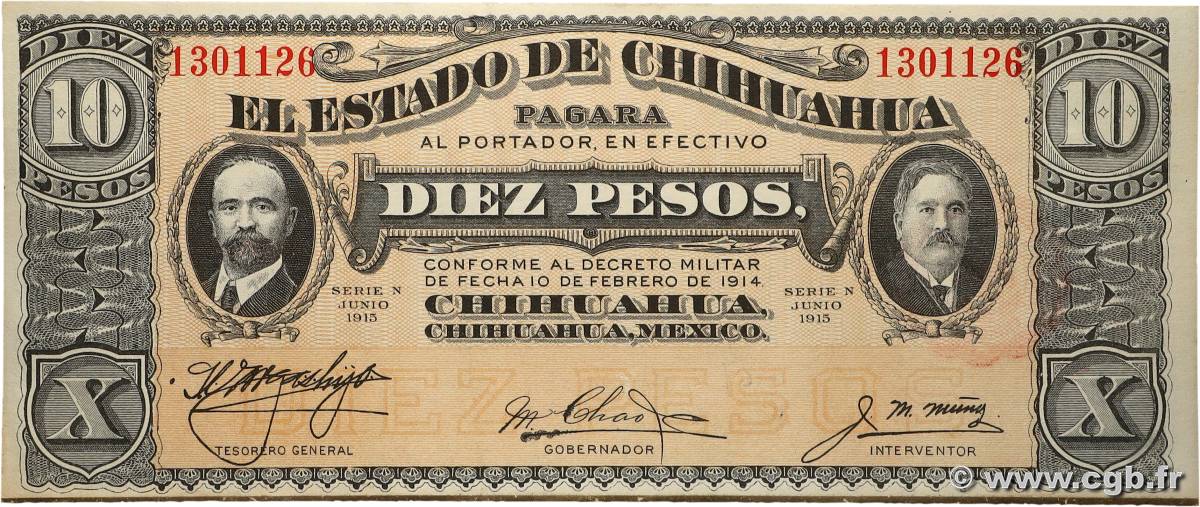 10 Pesos MEXICO  1915 PS.0535a UNC-