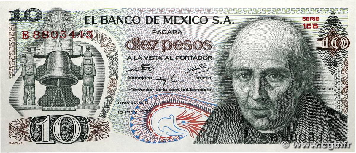 10 Pesos MEXICO  1975 P.063h UNC