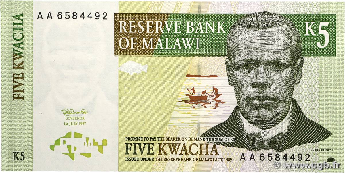 5 Kwacha MALAWI  2005 P.36 NEUF