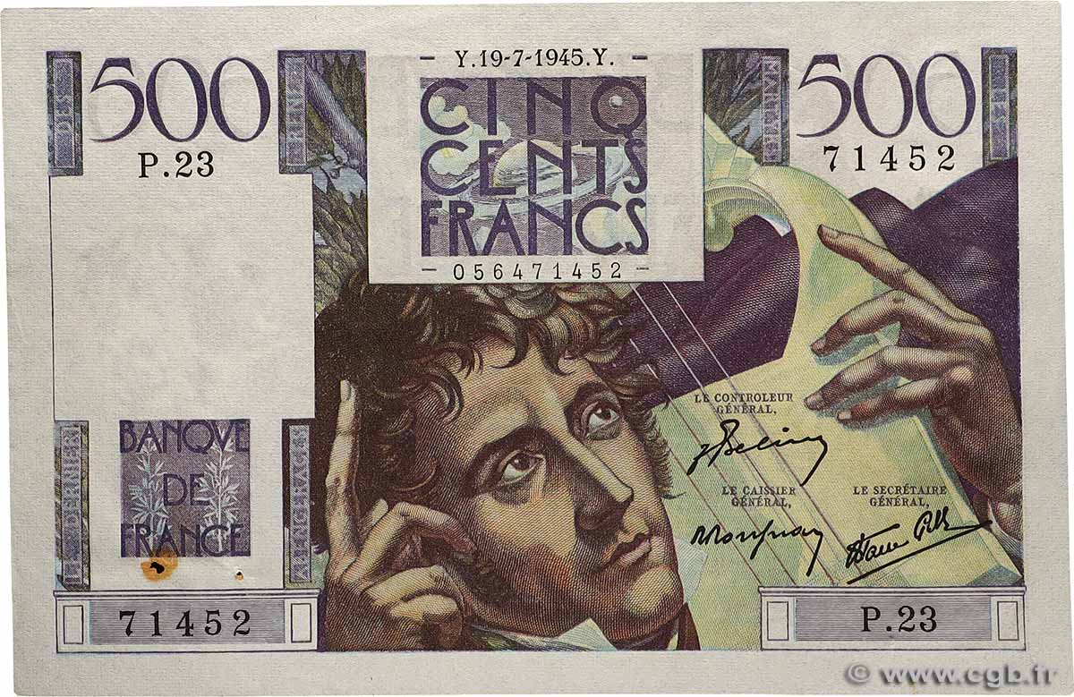 500 Francs CHATEAUBRIAND FRANCE  1945 F.34.01 XF+