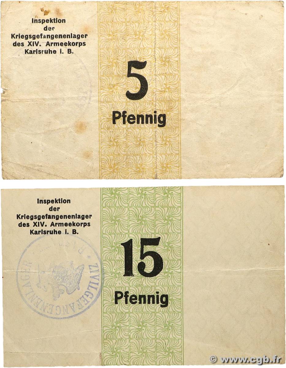 5 et 15 Pfennig Lot GERMANIA  1918 PS.- q.BB