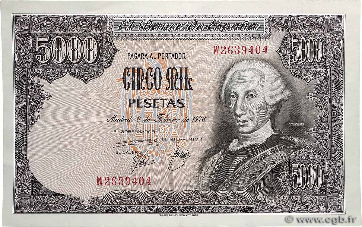5000 Pesetas SPAIN  1976 P.155 AU