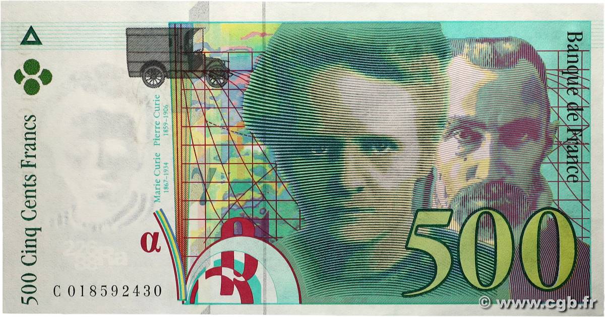 500 Francs PIERRE ET MARIE CURIE FRANCE  1994 F.76.01 AU
